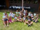 Nechama Dina's kids display their "Aleph"