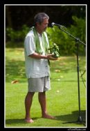 Kahuna Kelvin Ho offers a Lei