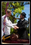 Neal Norman is honored with the first stitch in the New Torah